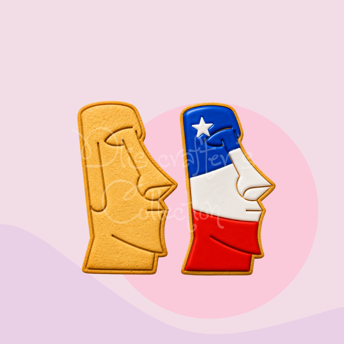 Moái bandera chilena