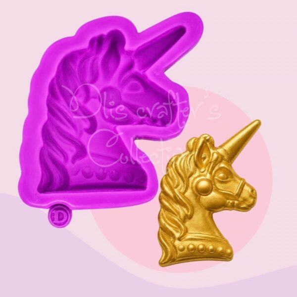 Molde de silicona con diseño de unicornio de fantasía y figura de unicornio modelada