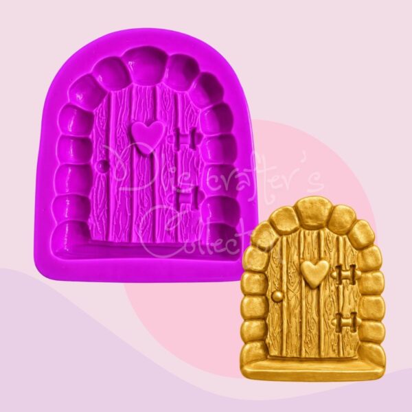Molde de silicona con diseño de puerta de fantasía para hadas y gnomos