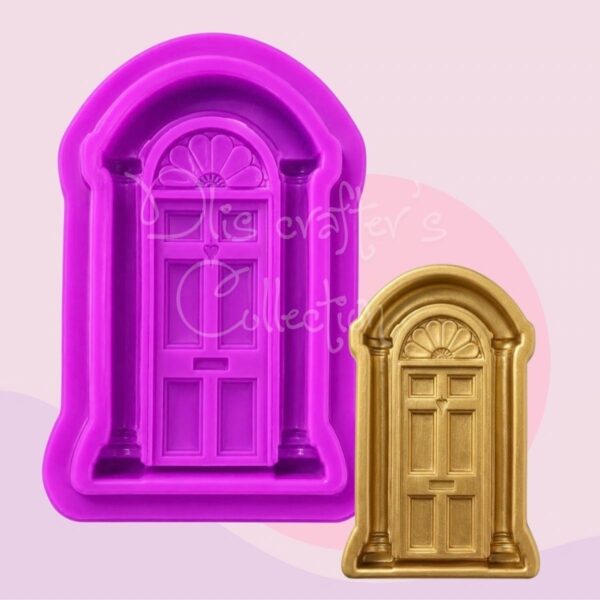 Molde de silicona con diseño de puerta antigua vintage, arco decorativo y columnas