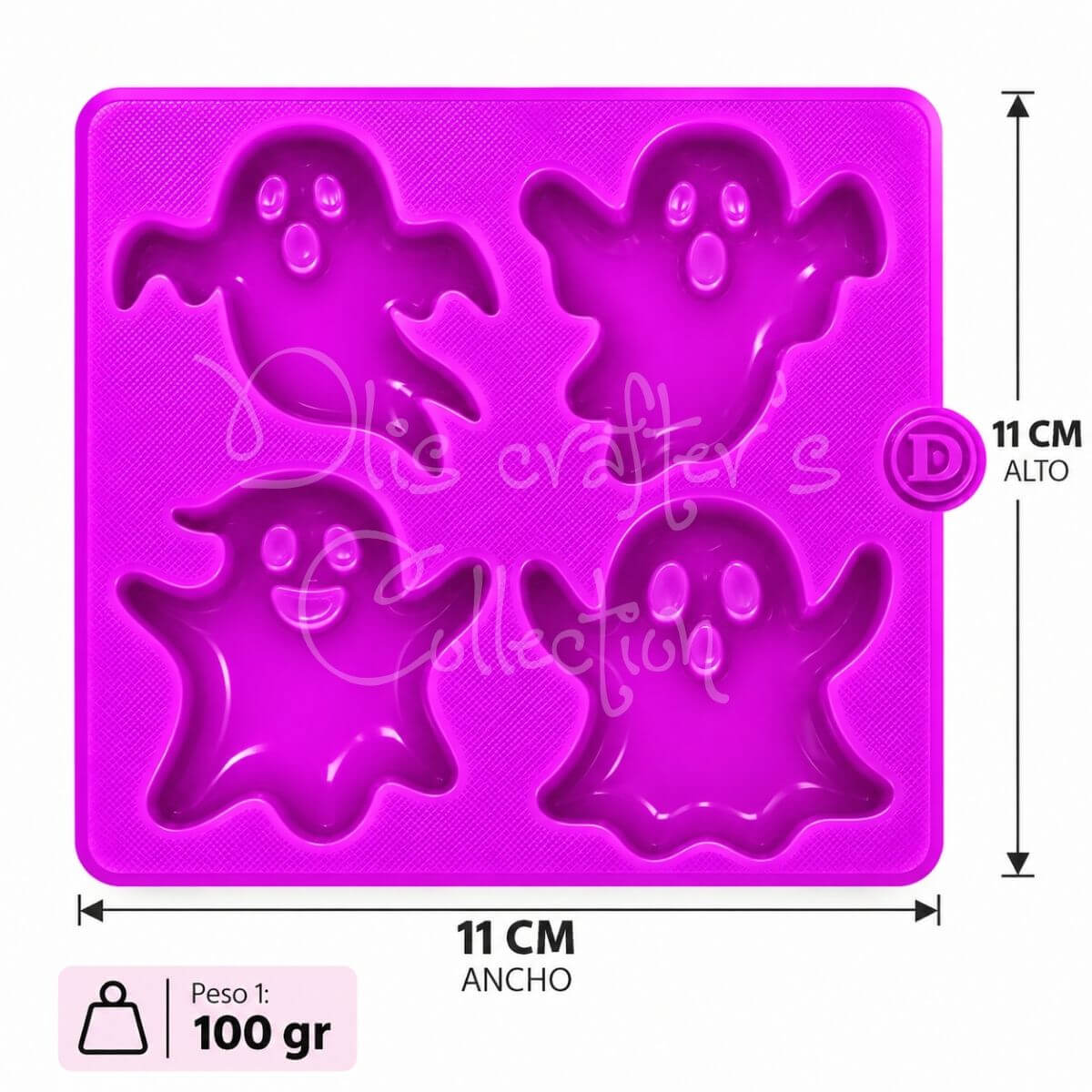 Molde de silicona Halloween Fantasmas con 4 cavidades